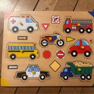 Toddler peg/chunky puzzles.